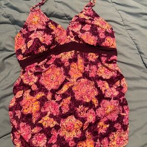 Motherhood Pink and Purple Bathing Suit Top Size Medium
